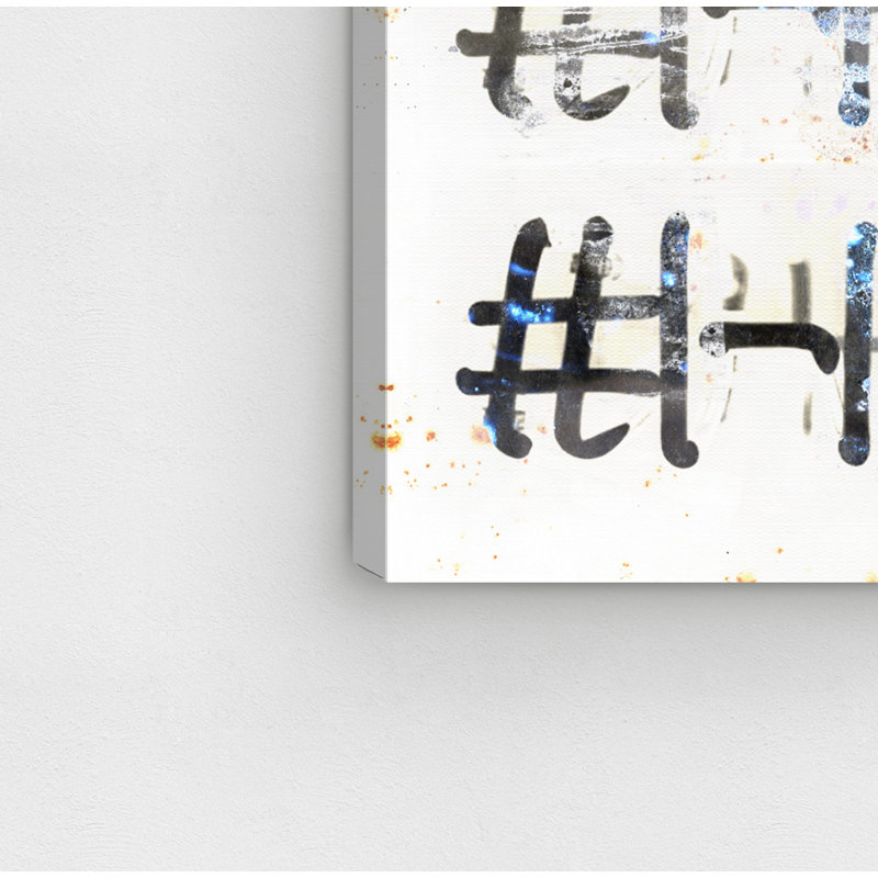 «Hustle» par Oliver Gal - impression d'art textuel, H 24 po x l 36 po, Toile tendue
