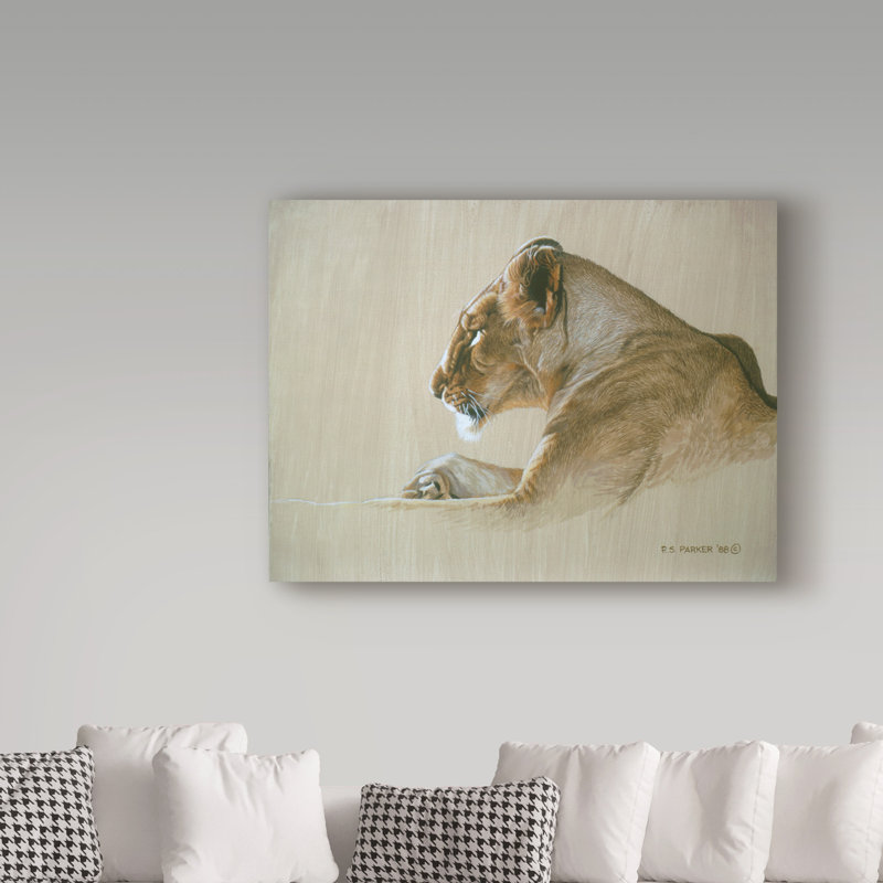 'Lioness' Graphic Art Print on Wrapped Canvas, 14" H x 19" W x 2" D