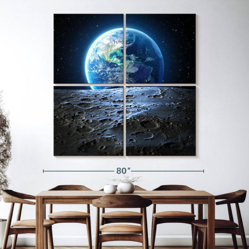Oberle Earth From Moon, 74" H x 74" W