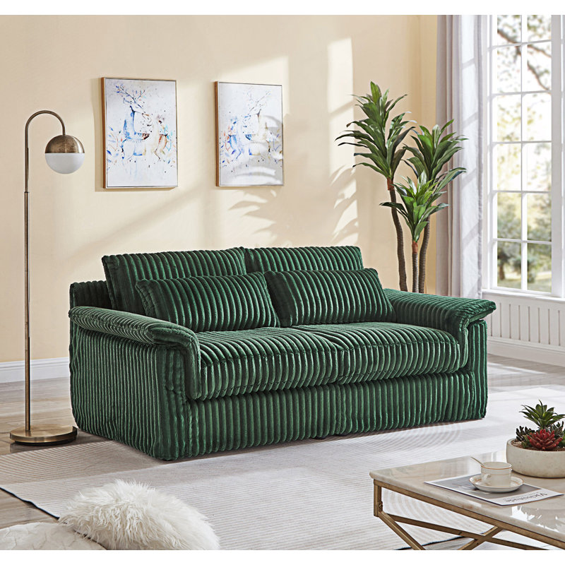 Canapé Cloud, causeuse moderne, canapé 2 places Cloud, Vert foncé