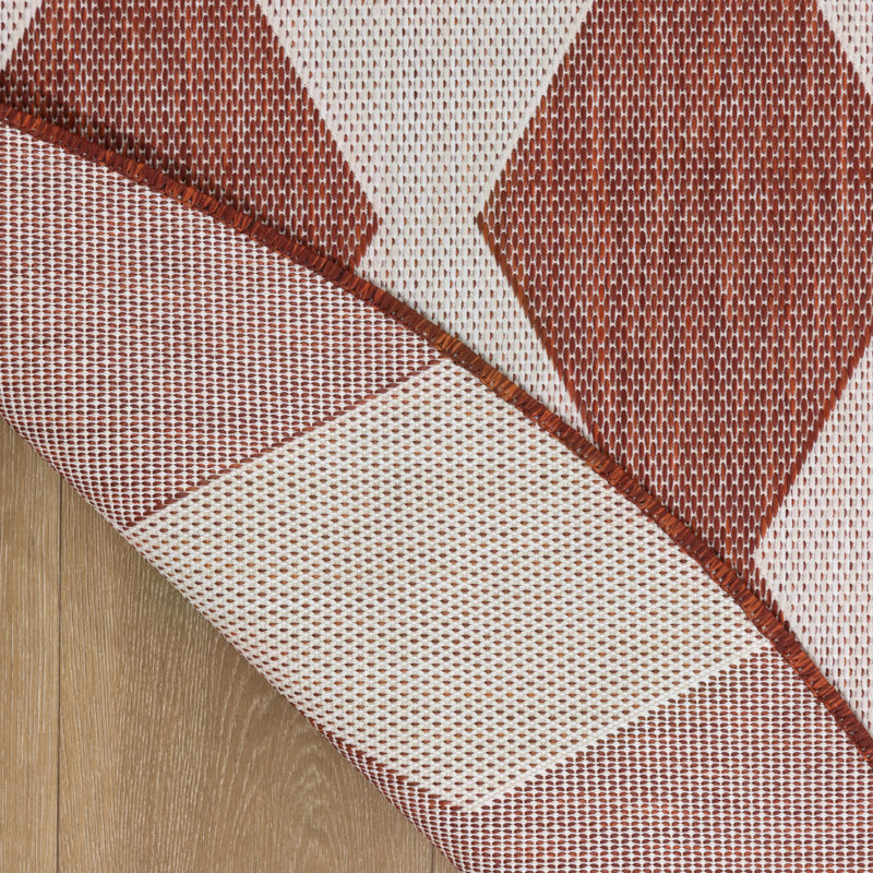 Positano Indoor/Outdoor Area Rug, Round 6', Orange