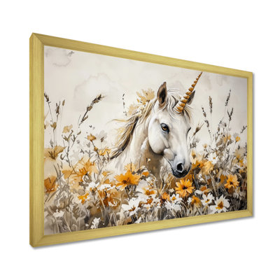 Décoration murale licorne dans la prairie fleurie I - licornes