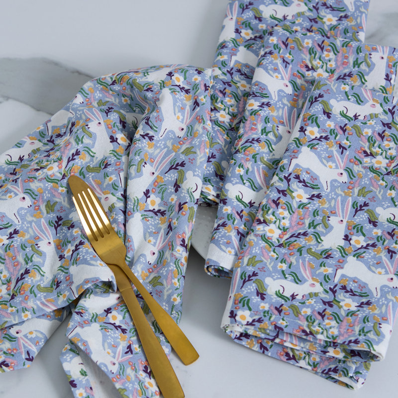  Bunny Meadows Printed Napkin Set/4