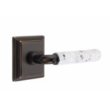 Select Round Privacy (Bed & Bath) Door Lever with Square Rosette