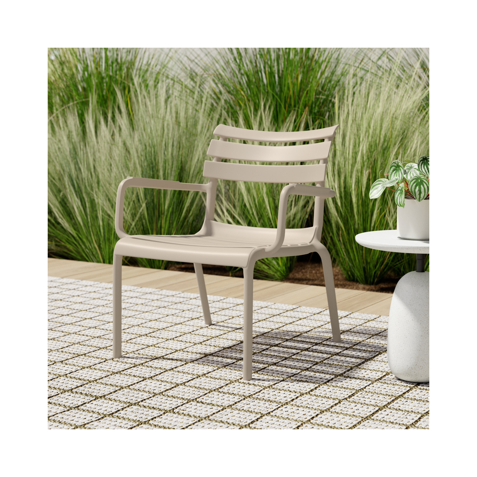 Paris Outdoor Club Chair, Taupe