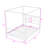 Four-Poster Wooden Canopy Platform Bed with Center Support-1678710695