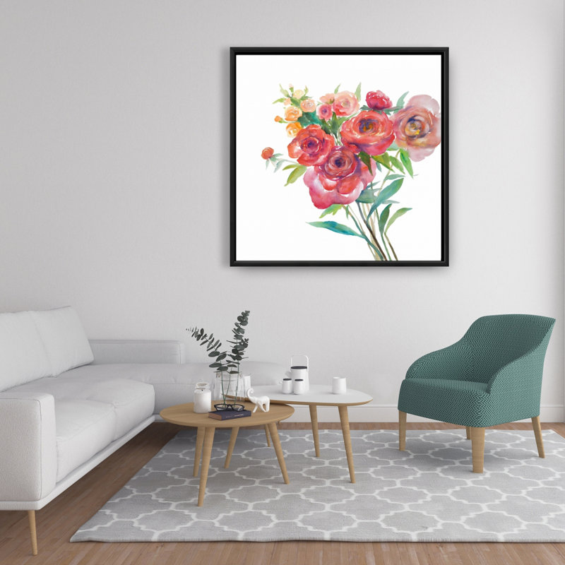 "Bouquet de fleurs à l'aquarelle" sur toile