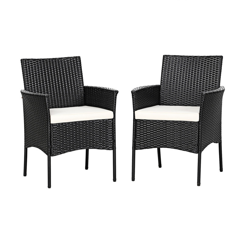 Chaise de patio avec coussins Vivelle, Noir