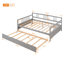 Lit de jour double en bois avec lit gigogne simple, construction en pin durable et conception peu encombrante pour une utilisation polyvalente-1054510935