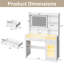 Makeup Vanity with LED-Lit Mirror & 2 Transparent Visible desktop Drawer & cabinet , Crystal Handle Cabinet ,3Open Shelves ,for bedrooms & dressing rooms-719110721