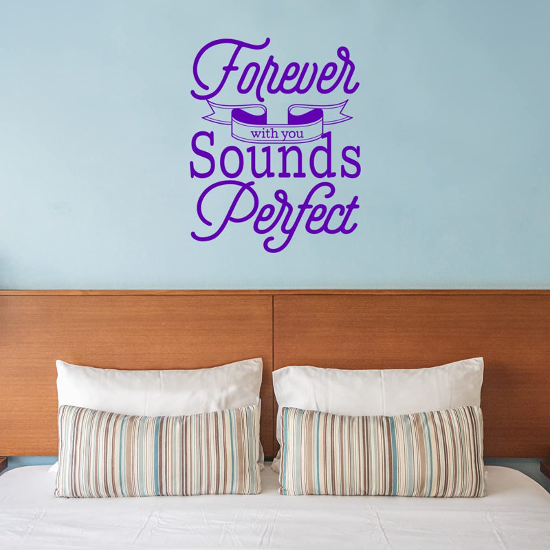 Adhésif décoratif «Forever With You Sounds Perfect», H 16 po x l 13 po, Mauve