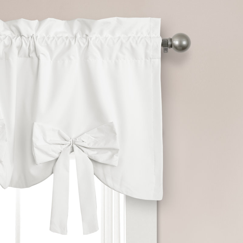 Melody Bow Scalloped 52'' W Window Valance, White