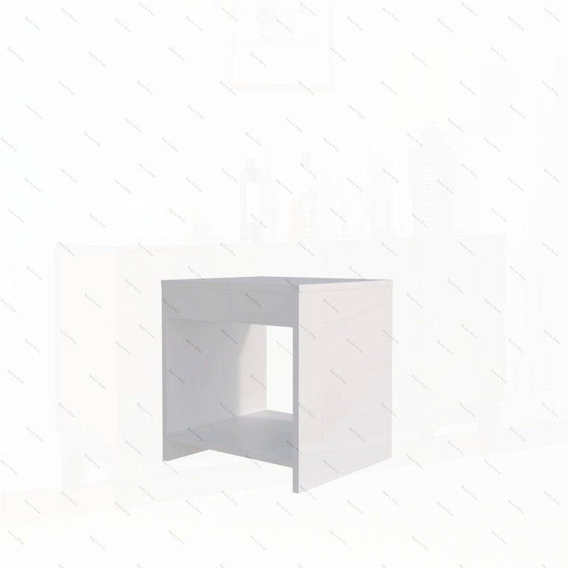Table de chevet avec rangement ouvert, Blanc