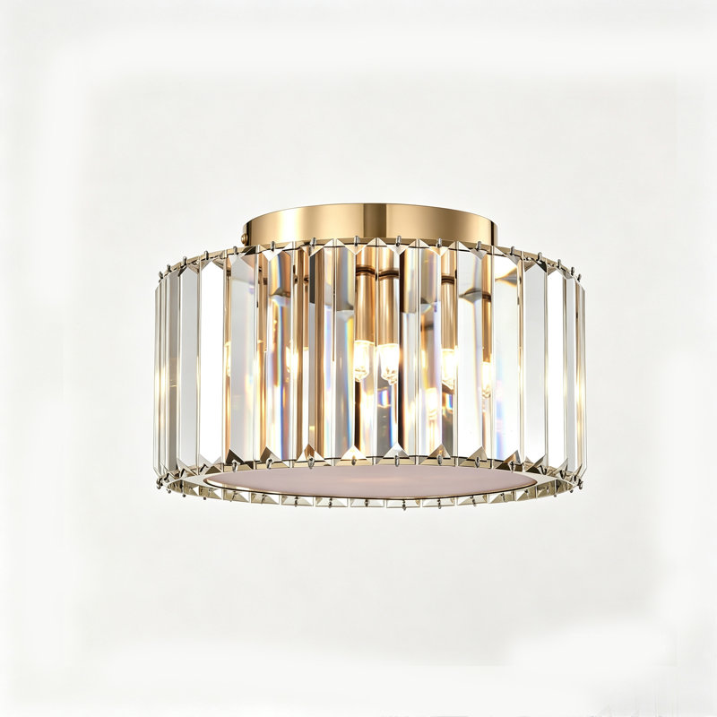 Crystal Flush Mount Ceiling Light, Gold