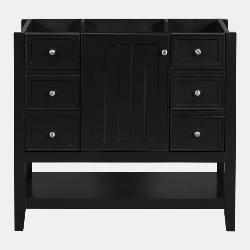 Base de meuble-lavabo simple 35,5 po seulement, Noir