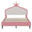 Lit pleine grandeur en similicuir Crown Fantasy avec tête de lit capitonnée-1440465087