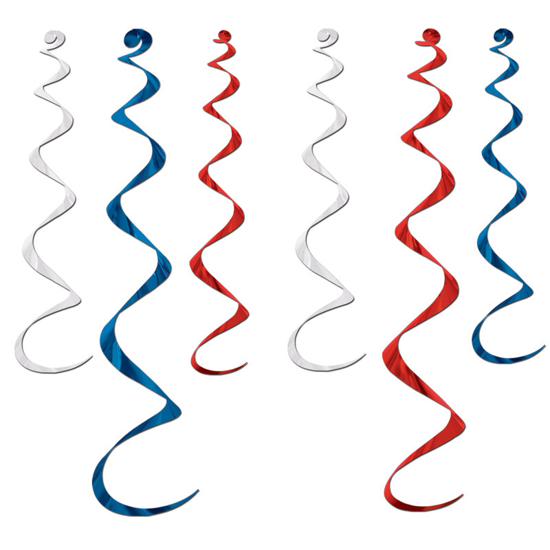 Twirly Whirlys - Pack of 6, Red/White/Blue