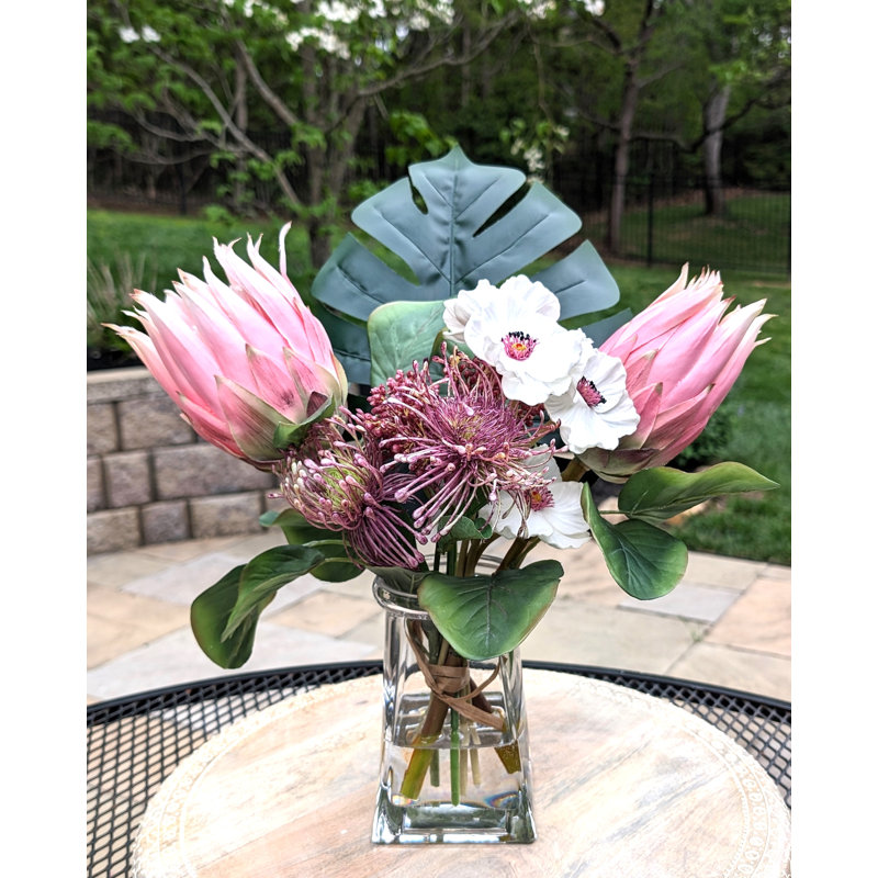 Silk Protea Arrangement in Vase