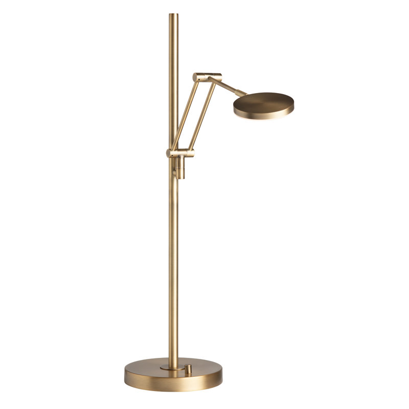 39" Metal Table Lamp With Gold Shade