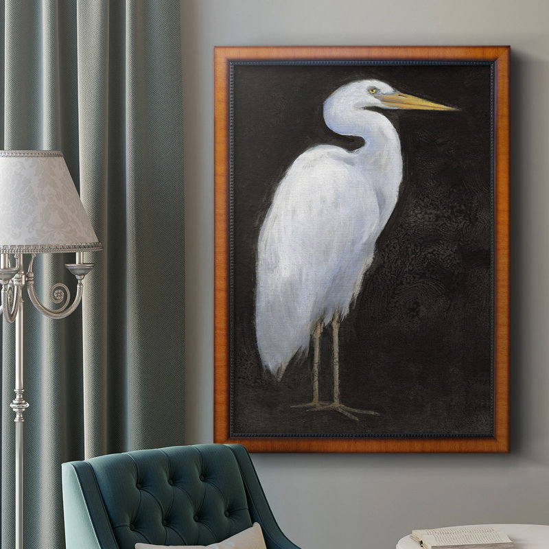 White Heron Portrait I, toile encadrée de qualité supérieure - prête à être accrochée, H 36 po x l 24 po x P 2,5 po