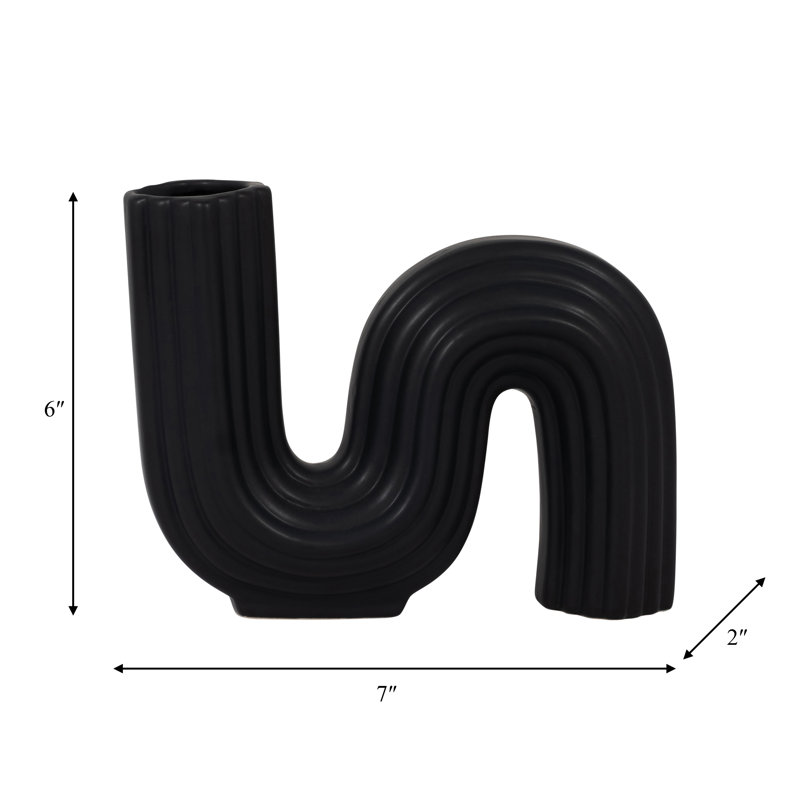 Laurelton Table Vase, Black