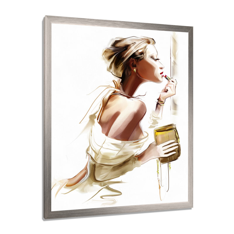 Fashion Fashion Portrait, impression numérique, H 40 po x l 30 po, Avec cadre, Argent argent