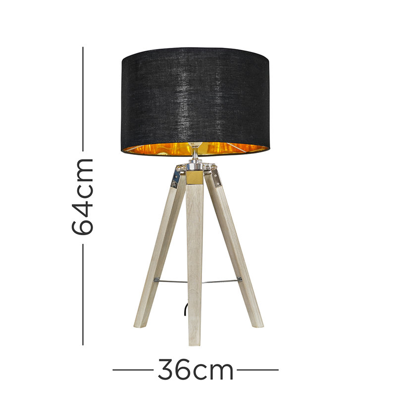 Dearing 63cm Tripod Table Lamp, Yes