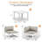 Qui 8 - Person Modern Aluminum Outdoor Sectional Seating Group with Cushions & Coffee Table, Rust-Resistant Patio Conversation Set-907778631-907778626