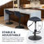 Ensemble de 2 tabourets de bar pivotants Mid-Century avec support pour le dos et hauteur réglable-1683755543