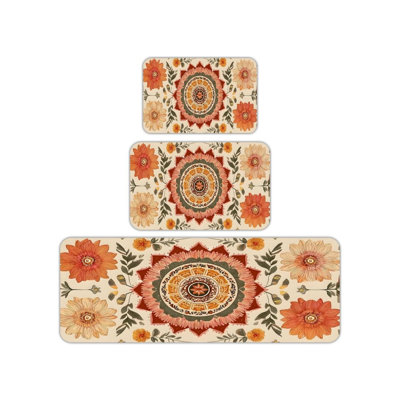 Tapis de cuisine 3 pièces Boho Mandala