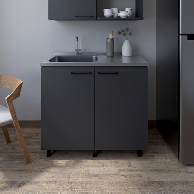 Évier utilitaire, Bussolengo, noir, largeur x 39,3