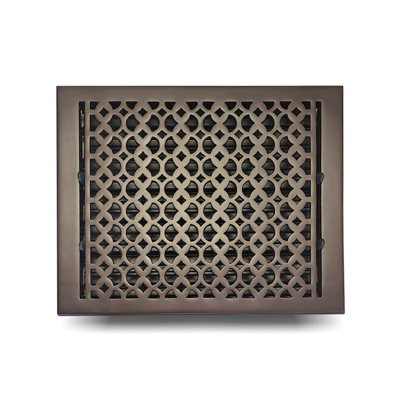 Taille de registre de la plaque de ventilation de plancher avec plaque supérieure de l'amortisseur, Satin, 4 po x 10 po