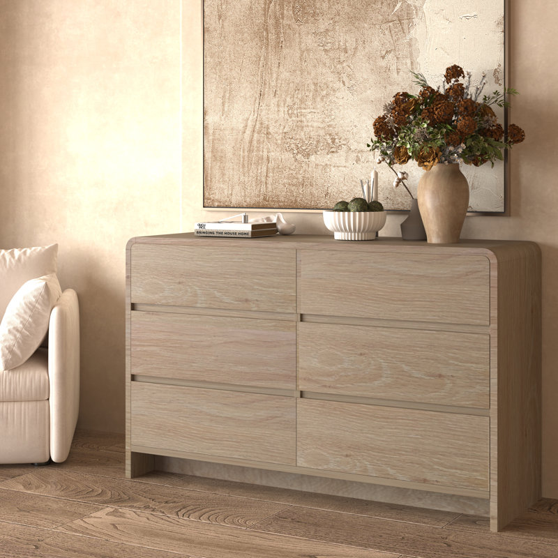 Commode 6 tiroirs, Beige