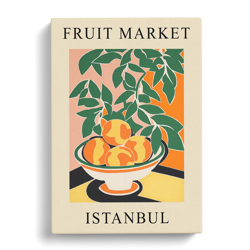 Peach Istanbul Fruit Market - Wrapped Canvas, 50cm H x 35cm W x 3cm D