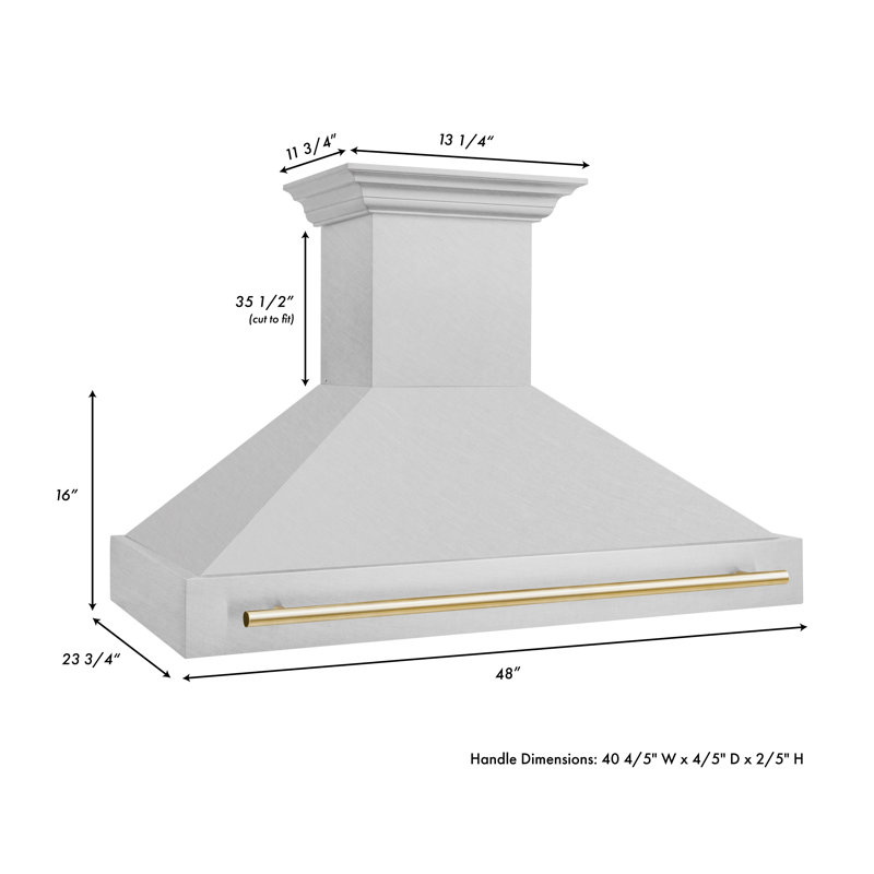 48" ZLINE Autograph Edition Fingerprint Resistant Stainless Steel Range Hood with Fingerprint Resistant Stainless Steel Shell