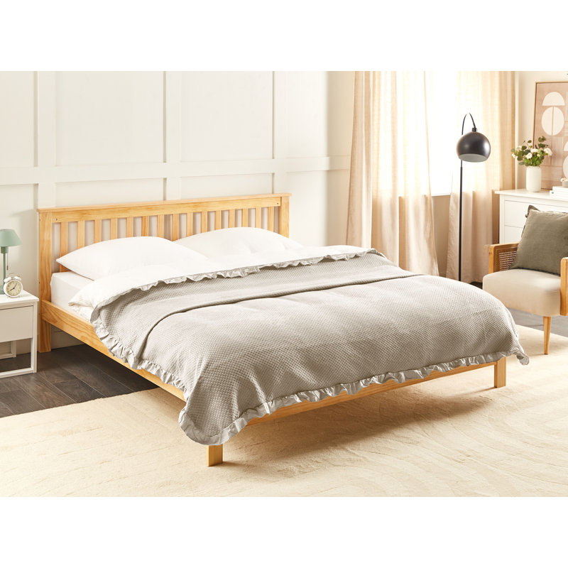 HATTON Cotton Solid Colour Bedspread, Taupe, 220 x 220 cm Bedspread