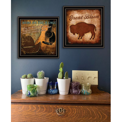 Loon Peak® «Home On the Range-Western», art mural encadré pour le salon, reproduction d'art mural pour la maison, art mural de chambre à coucher par Mollie B.