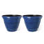Ensemble de 2 pots à fleurs ronds en céramique artificielle bleu cobalt 19,5 po-995547891-995547855