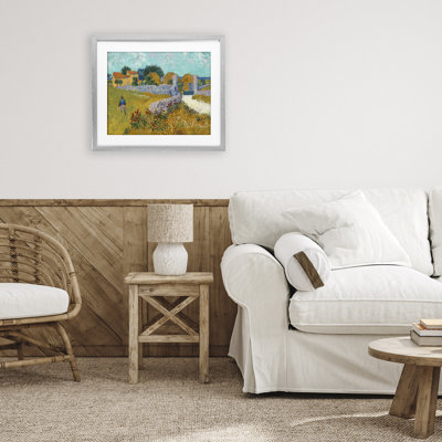 Farmhouse In Provence Framed Print Under Glass, design by Vincent Van Gogh