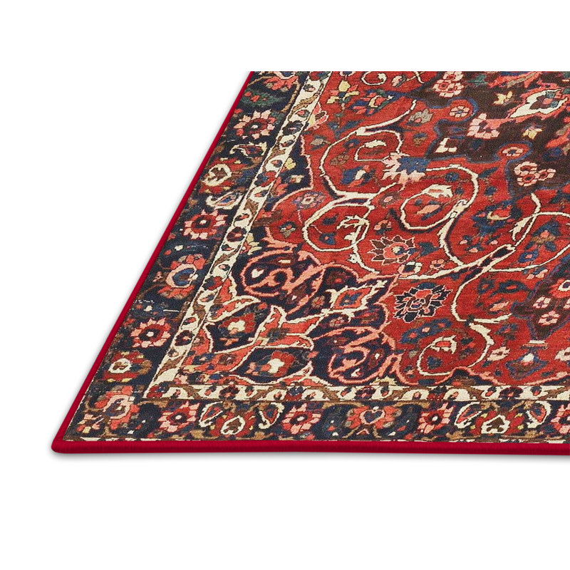 Tapis traditionnel rouge / noir, Rectangle 4 pi x 6 pi