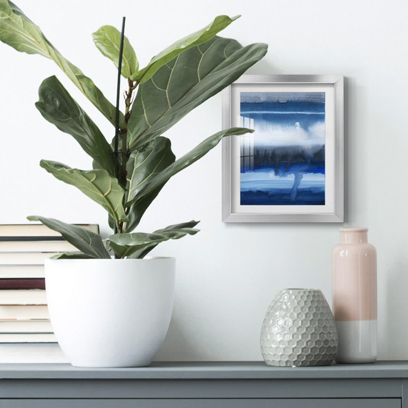 Deep Blue Shore I - Impression encadrée, H 28,5 po x l 20,5 po, Argent argent