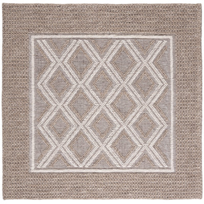 Tapis beige en laine / coton tissé à la main Kentshire