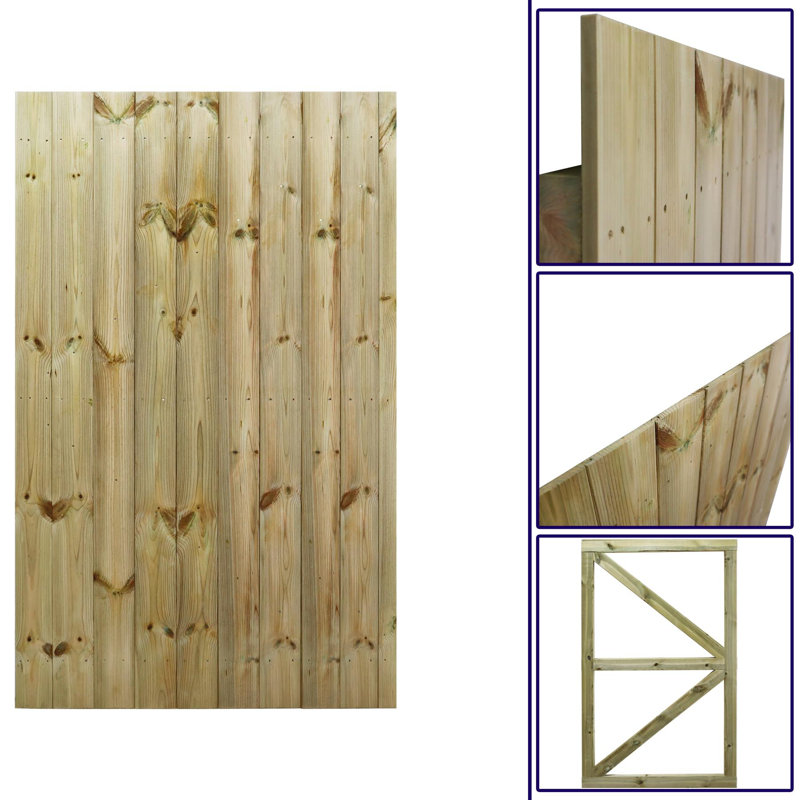 Narmada Pressure Treated (Tanalised) Gate, 180cm H x 105cm W x 4.6cm D