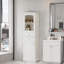 Armoire de rangement pour salle de bain avec portes en verre, 2 tiroirs et tablettes réglables-1634878394