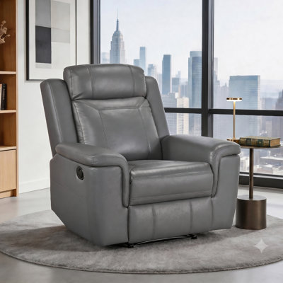 Fauteuil inclinable manuel en cuir fleur de qualité supérieure Elara