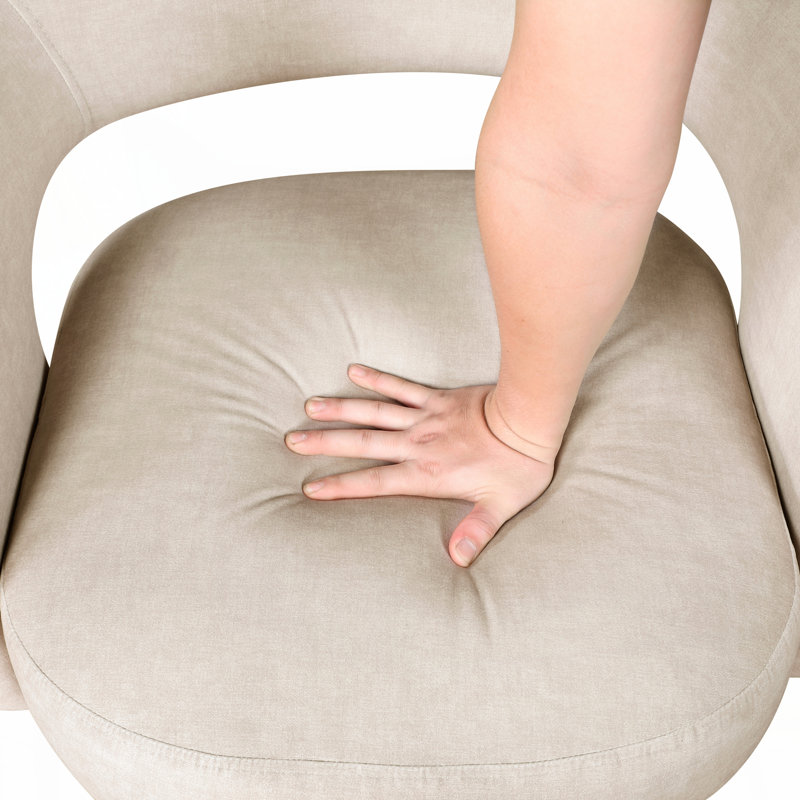 Fauteuil d'appoint pivotant de luxe moderne en velours taupe 1pc