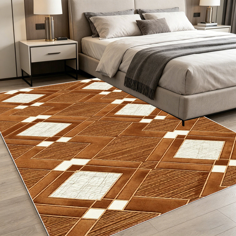 Light luxury diamond-shaped geometric carpet, soft and easy to clean, suitable for living room, bedroom, dining room, study room, and other multi-scene indoor decoration carpets