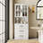 71" H X 23.6" W Kitchen Pantry With Bookcases, Glass Door Kitchen Hutch-362805728