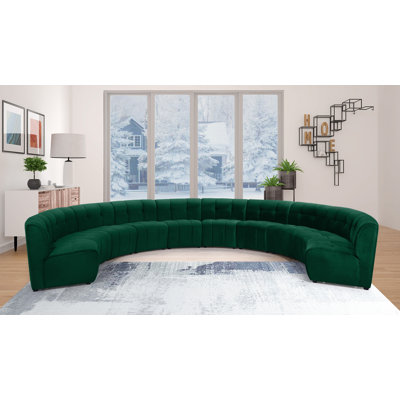 Canapé modulaire de coin symétrique en velours de 173 po de largeur Jedson