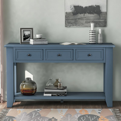 Shauney 55'' Console Table 55'' Modern Console Table Sofa Table with 3 Drawers and 1 Shelf
